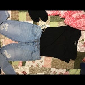 Light blue distressed skinny jeans no